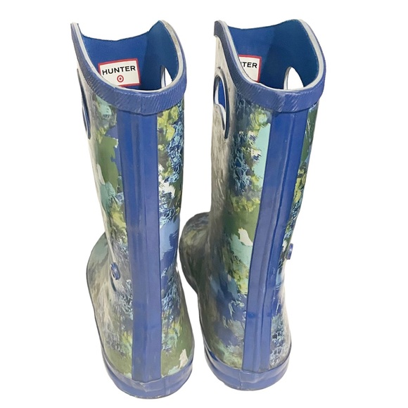 Hunter for Target Kids' Size 5 Unisex Abstract Print Tall‎ Rain Boots Blue - Picture 6 of 6